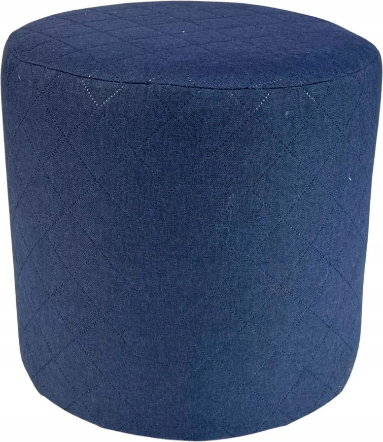 Kerek szavanna puff steppelt, sötétkék szín