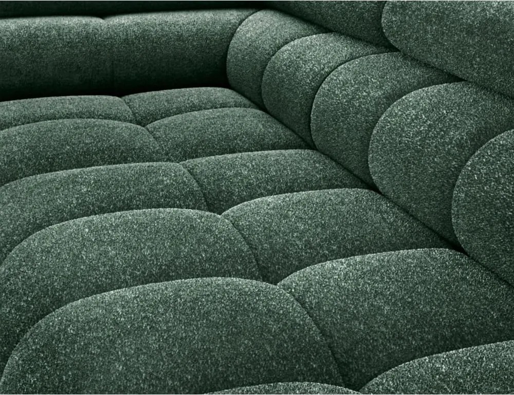 Zöld buklé kinyitható-tárolóhelyes sarokkanapé (bal oldali-L alakú) Ferucce – ELTAP