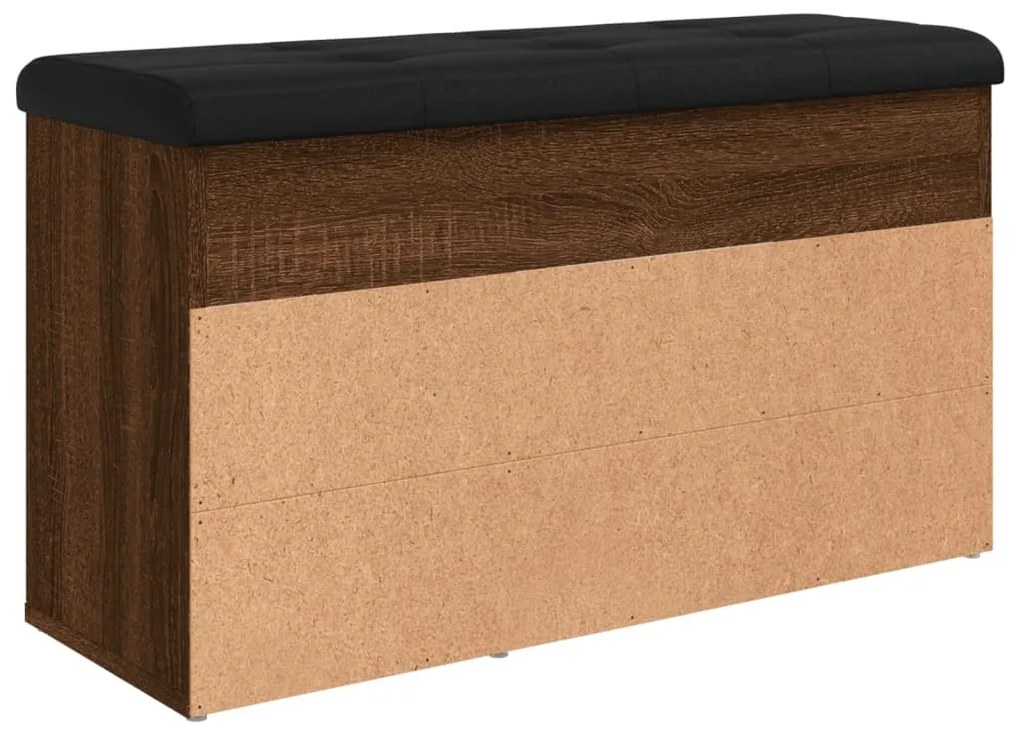 barna tölgy színű szerelt fa cipőtároló pad 82 x 32 x 45,5 cm