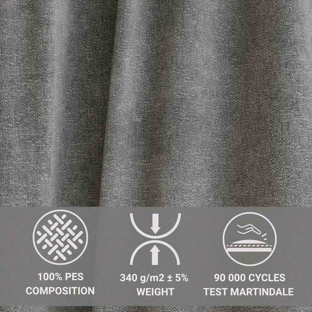 Szürke zsenília kinyitható-tárolóhelyes sarokkanapé (jobb oldali-heverő résszel) Maze – Maison de Rêve