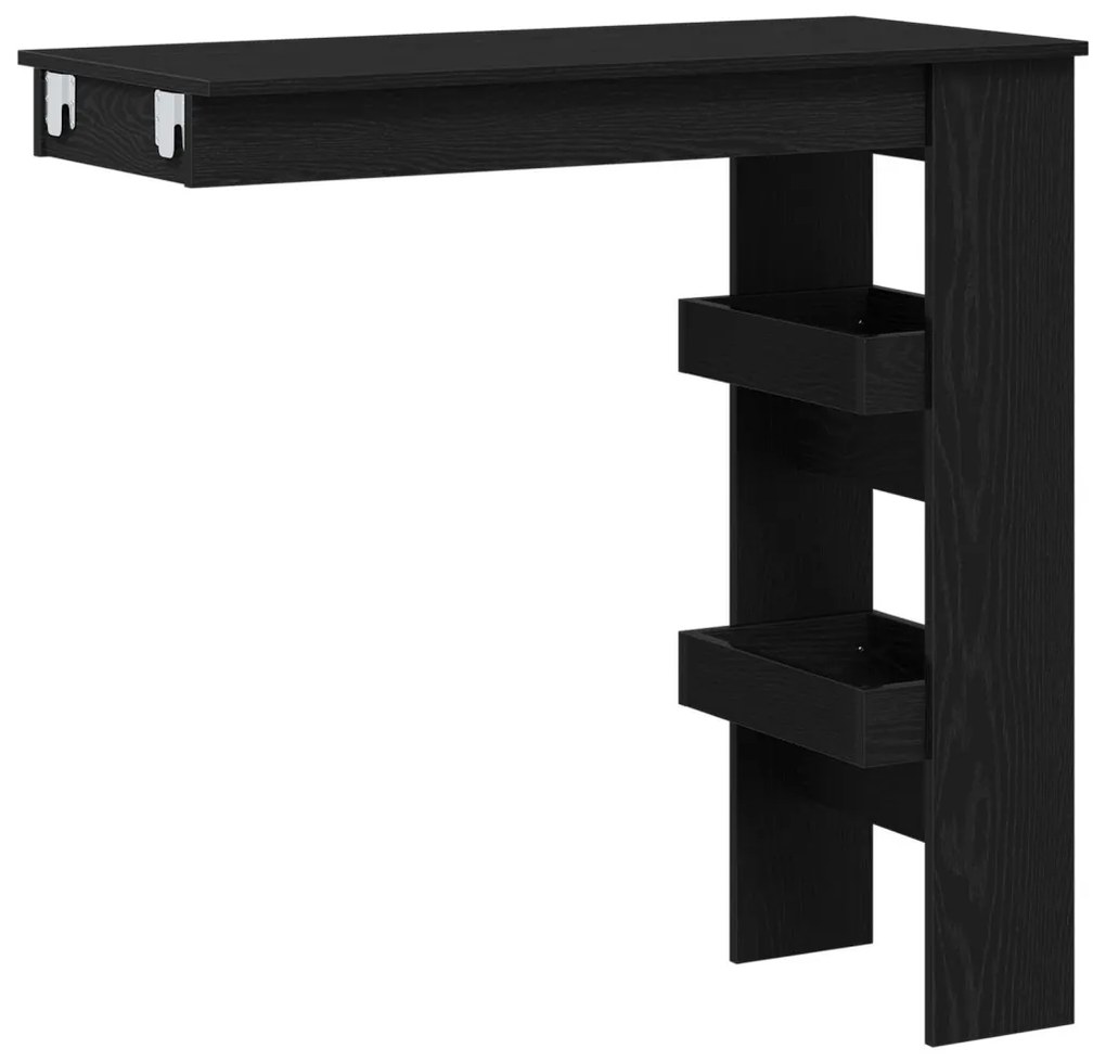 Falra szerelhető bárasztal - Fekete tölgy - 102x55x103.5 cm - Mérnöki fából készült
