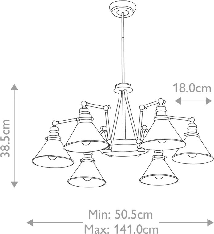 Elstead Lighting PROVENCE PV6-PN Csillár 6x60W/E27