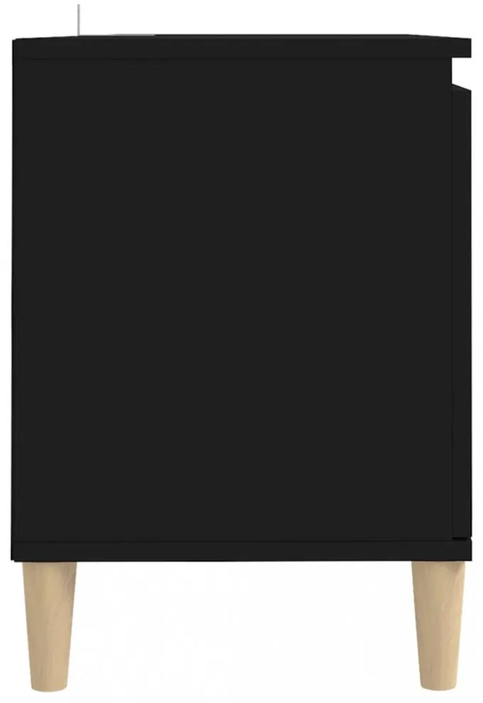 fekete TV-szekrény tömör falábakkal 103,5 x 35 x 50 cm