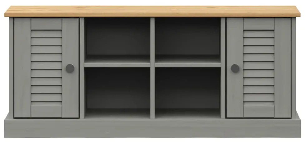 VIGO szürke tömör fenyőfa cipőtároló pad 106 x 35 x 45 cm
