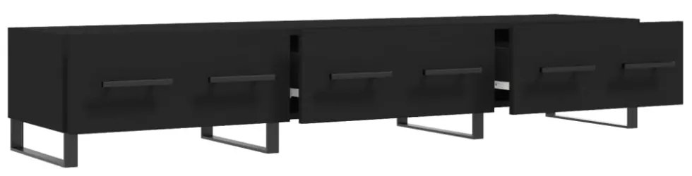 fekete szerelt fa TV-szekrény 150 x 36 x 50 cm