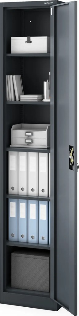 ALEX H2200 antracit kulccsal zárható irattartó szekrény 450 x 2200 x 400 mm