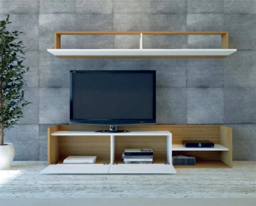 TV szekrény Kale - Teak, White