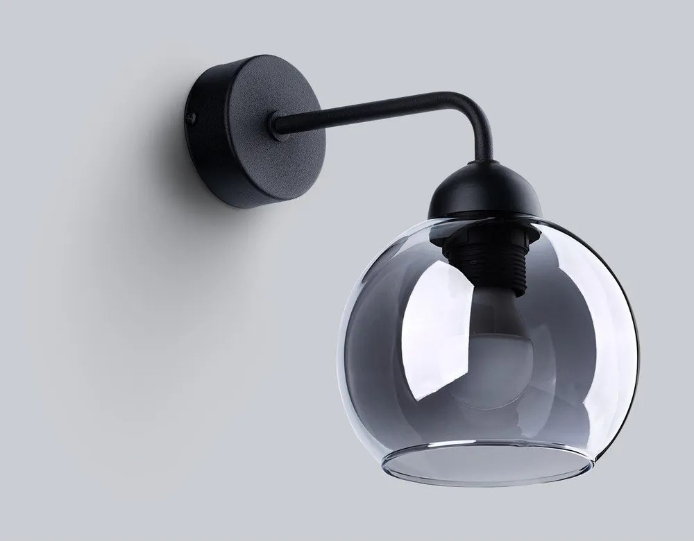 Fekete fali lámpa ø 15 cm Grande – Sollux