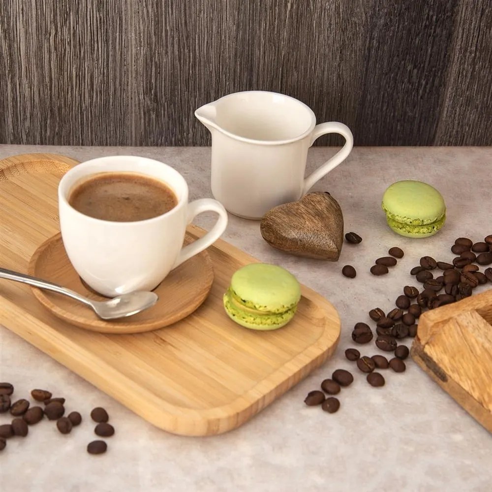 Fehér porcelán csésze szett 6 db-os cappucinóhoz-csészealjjal 110 ml Whiteline – Orion