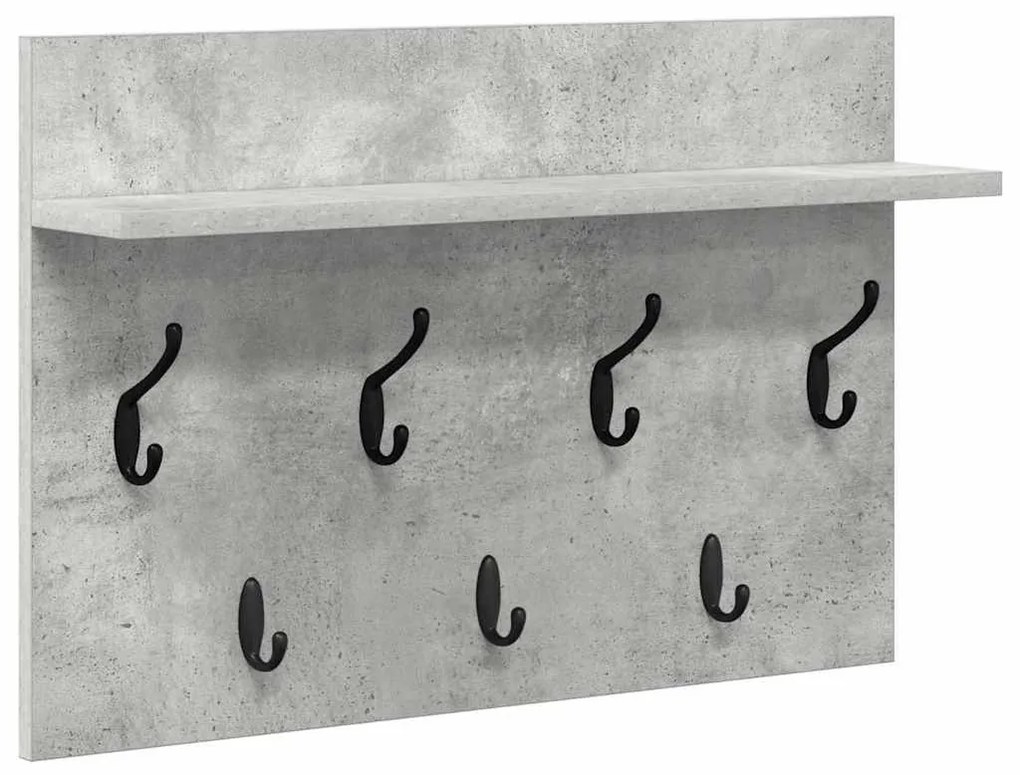 Fali Kabáthorog polcokkal Beton szürke 60 x 40 x 12 cm Faanyag