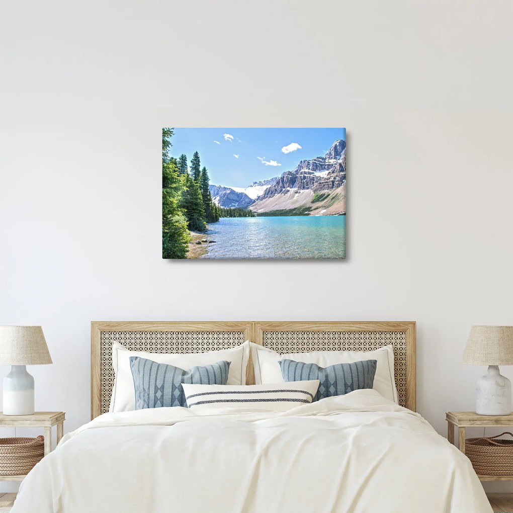 Egy alpesi tó képe (70x50 cm)