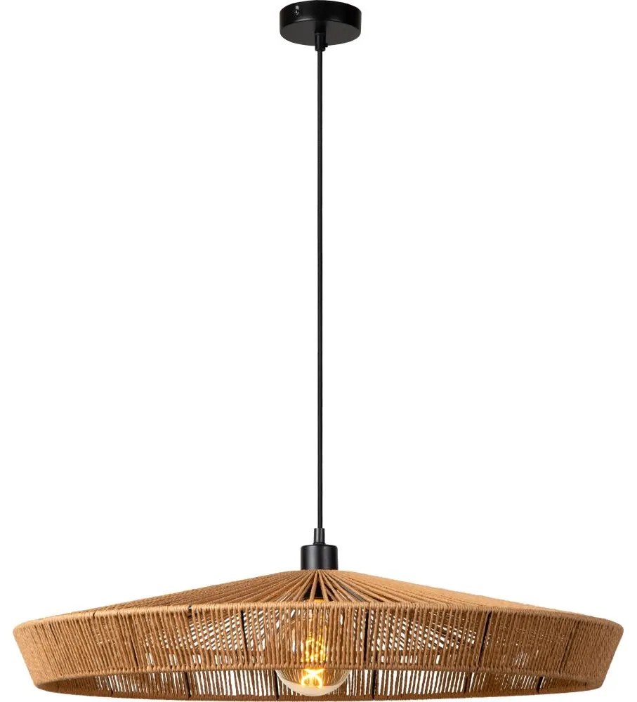 Lucide 10413/70/72 - Csillár zsinóron YUNKAI 1xE27/60W/230V átm. 70 cm barna