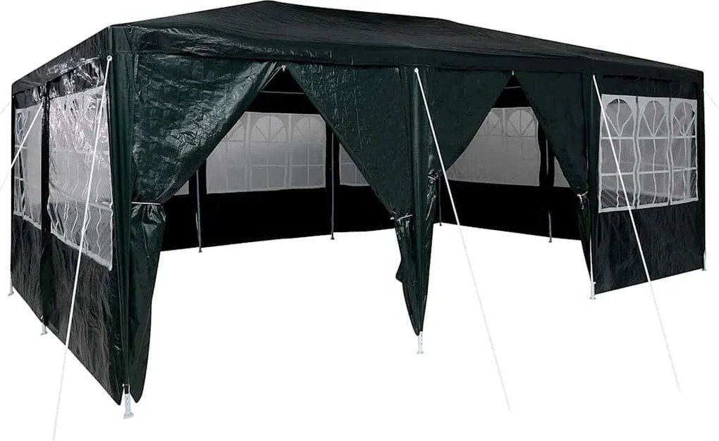 vidaXL Partysátor Zöld 600 x 400 x 266 cm Polietilén