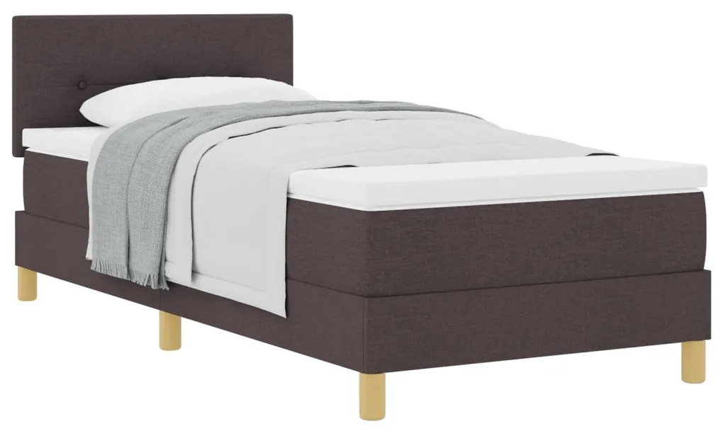 Box Spring Ágy Matraccal Sötétbarna 90x200 cm Szövet