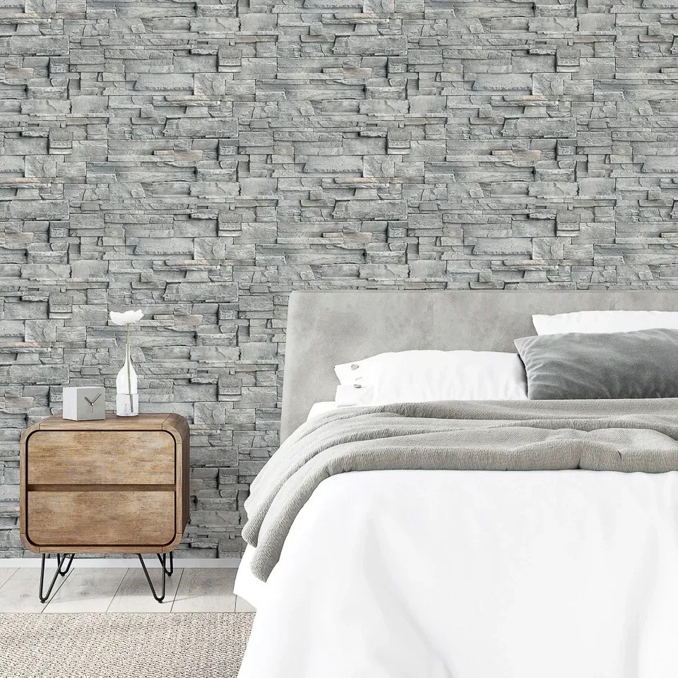 Arthouse Signature 1 Slate Wall szürke kőfal mintás papír tapéta – 909704