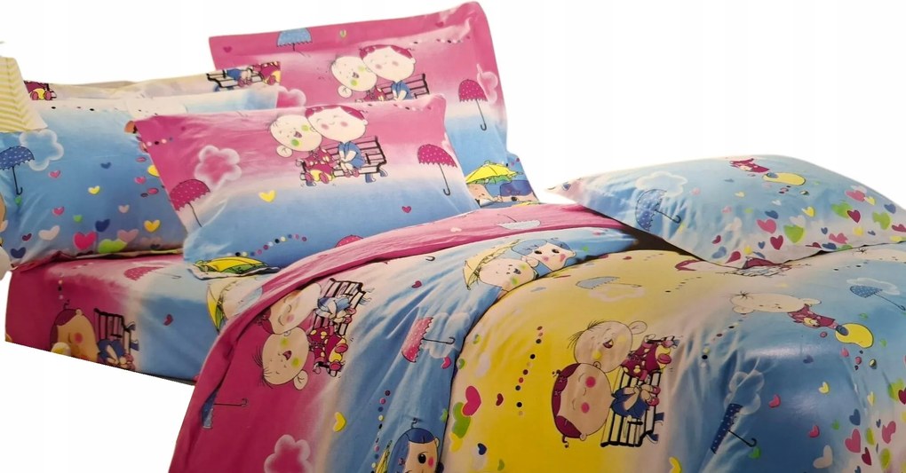 Ágyneműhuzat 160x200 Gyerekeknek 100% Pamut 160x200 2x70x80