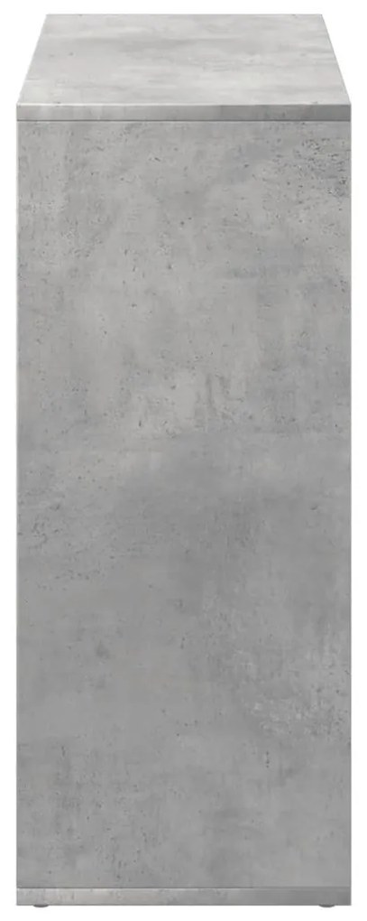 betonszürke szerelt fa elválasztó könyvespolc 69,5x29x69,5 cm