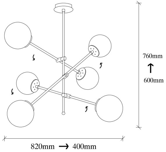 Csillár MARTI 6xE27/100W/230V