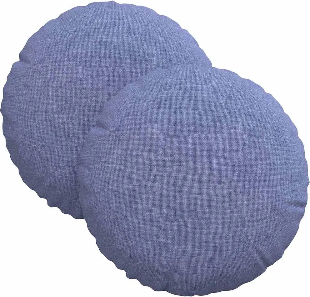 vidaXL Ülőpárnák 2 pcs Farmerkék Ø30 x 13 cm szövet