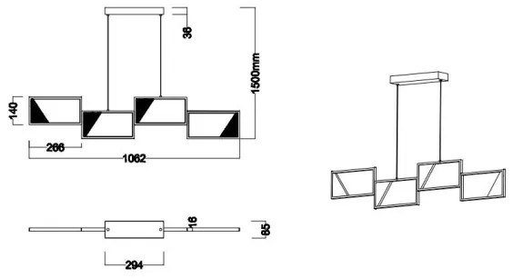 Trio - LED Dimmelhető csillár zsinóron CAFU 4xLED/7W/230V