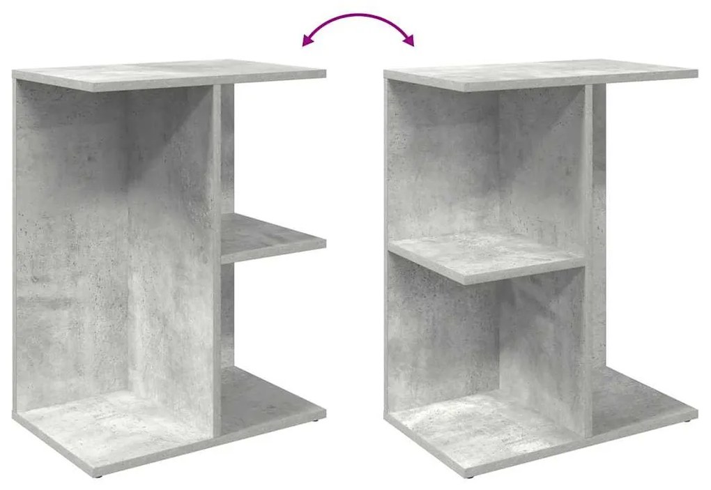éjjeliszekrények 2 db beton szürke gépi forgácsolt fa