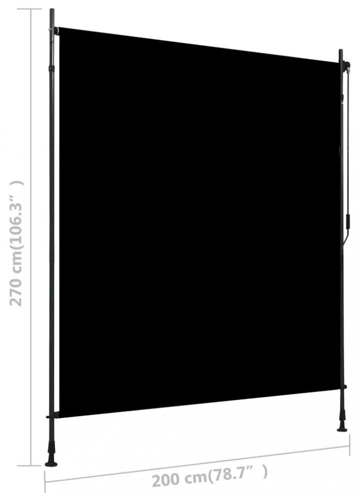 antracitszürke kültéri sötétítő roló 200 x 270 cm