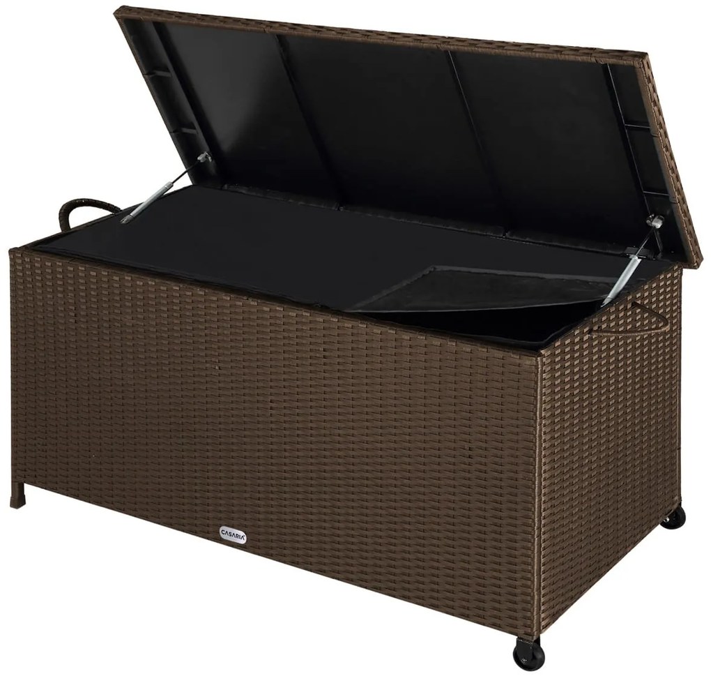 RICCO polyrattan tárolódoboz, 117 x 53 x 60cm, barna Casaria