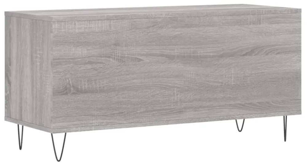 szürke sonoma színű szerelt fa hanglemezszekrény 100x38x48 cm
