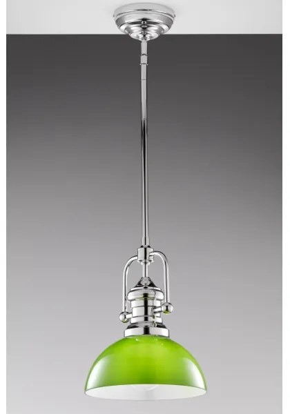 Jupiter 2071 - PLATINO rúdon függő csillár 1xE27/15W/230V zöld/fényes króm