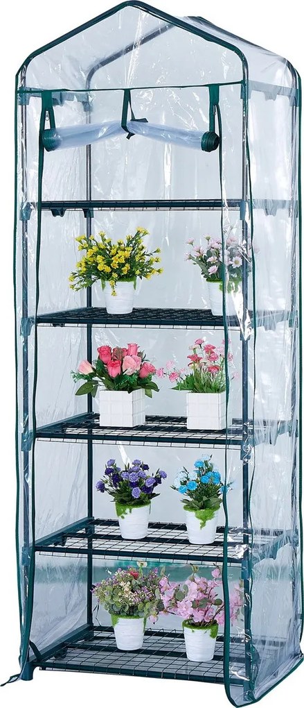 Mini Kerti Üvegház Erkélyre Függőleges 5 Szintes fém XXL