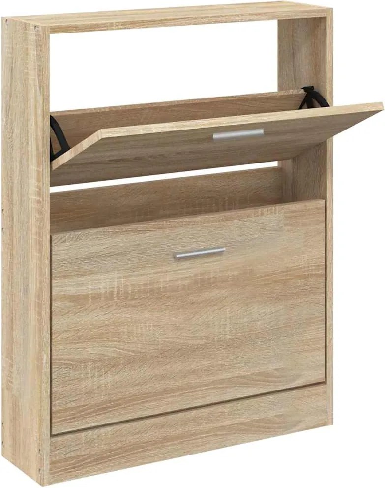 vidaXL tölgyfa cipősszekrény 59 x 17 x 81 cm