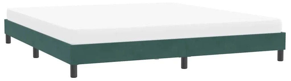 vidaXL sötétzöld bársony ágykeret matrac nélkül 200x220 cm