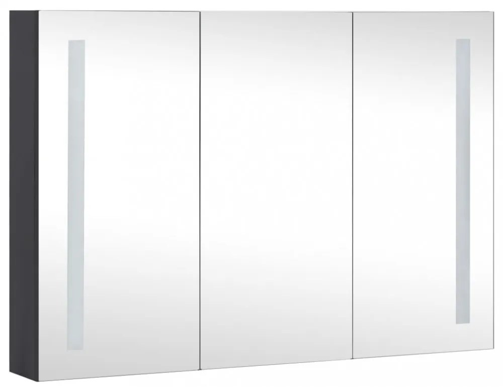 tükrös fürdőszobaszekrény LED világítással 89 x 14 x 62 cm