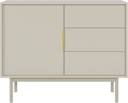 Komód 104 cm 1 ajtóval és 3 fiókkal kasmír színben arany fogantyúkkal – VIVA VI03