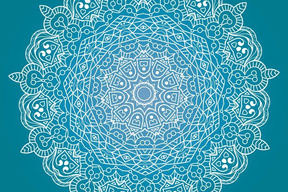 Tapéta meditáció Mandala kék alapon