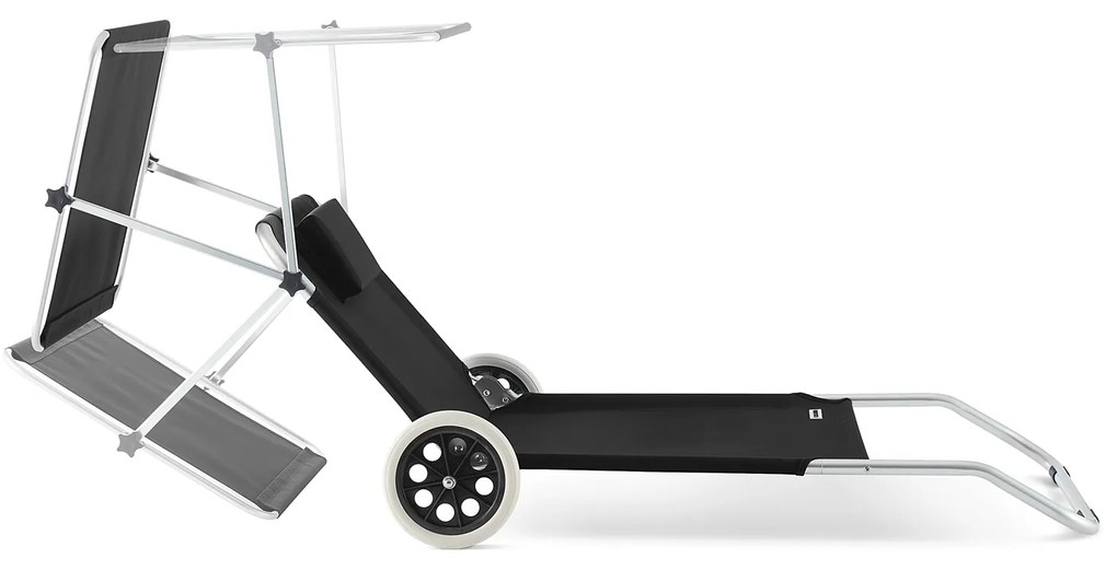 Deuba Kreta alumínium napozóágy - fekete