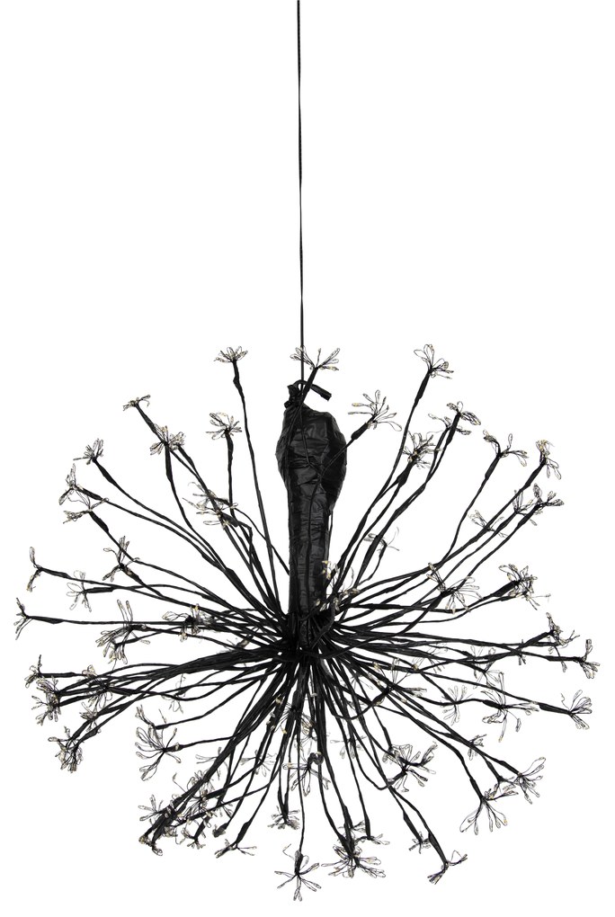 Karácsonyi függő gömblámpa fekete 60 cm LED-del, időzítővel IP44 - Nobu