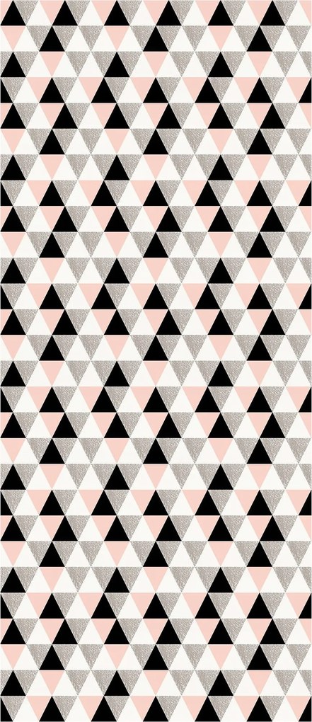 Fotótapéta Háromszögek rózsaszín-fekete geometria 91x211 modern design +ragasztó