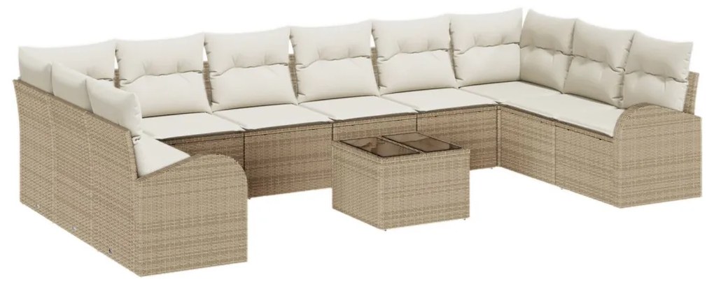 Kerti Kanapé Szett párnával tárolóval 11 pcs Beige és krém