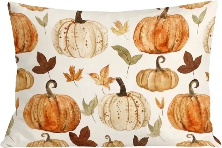 Flanel párnahuzat LEAVES & PUMPKINS 50x70 cm, színes