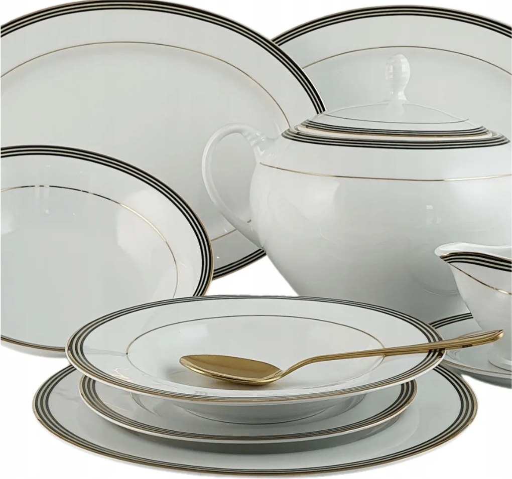 Ofelia Gold 6 személyes étkészlet/ 24 db|Fehér |Bogucice