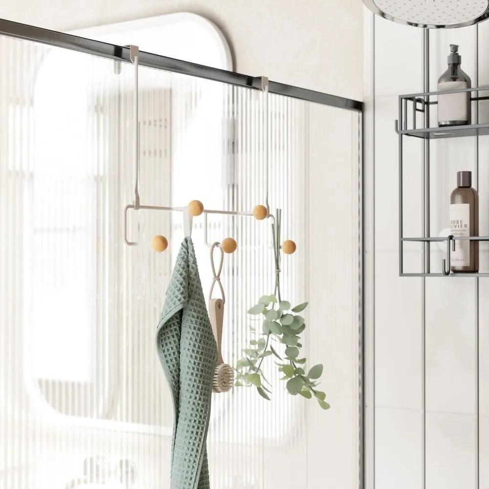 Fehér-natúr színű fém ajtófogas 39 cm Estique – Umbra