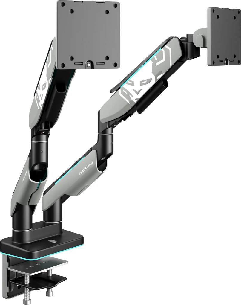 Dupla monitortartó 35" RGB, szürke-fekete: Diablo X-Arm Dual