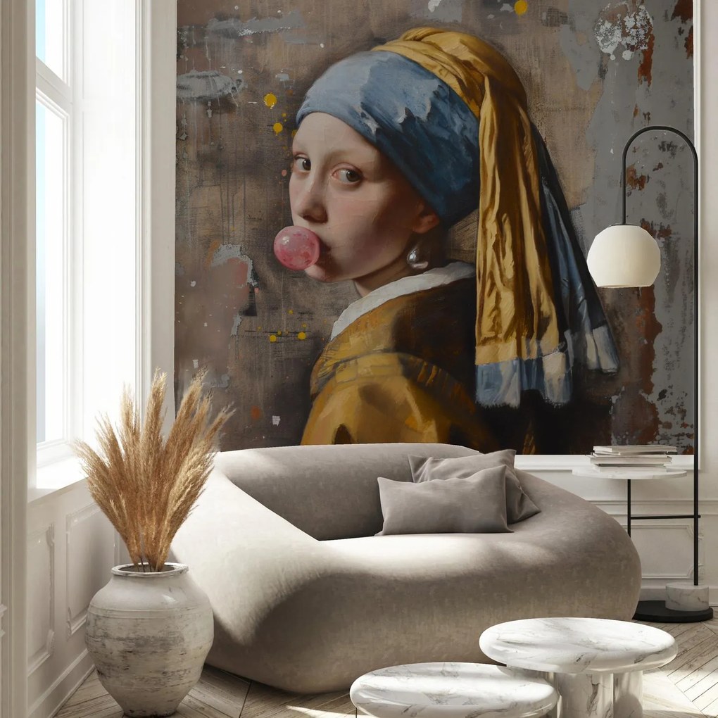 Fotótapéta - Modern lány gyönggyel (147x102 cm)
