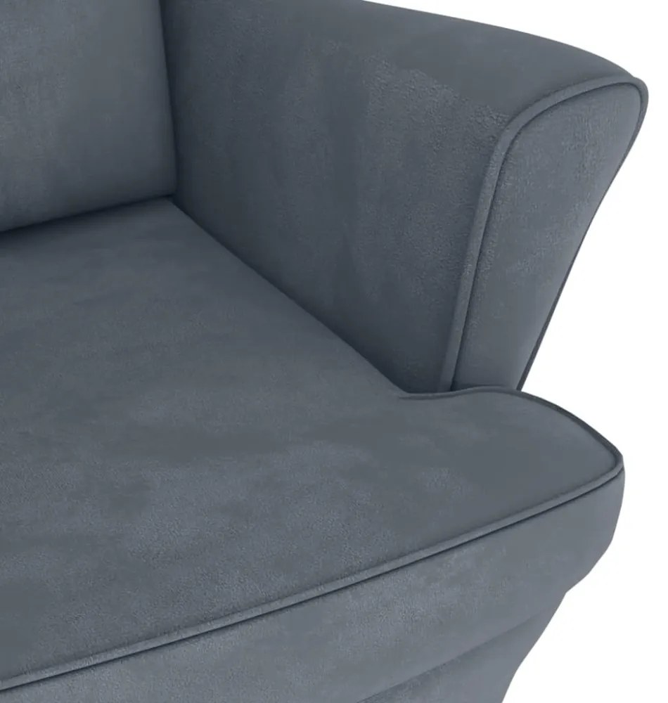 Sötétszürke Bársony és Tömörfa Hintaszék