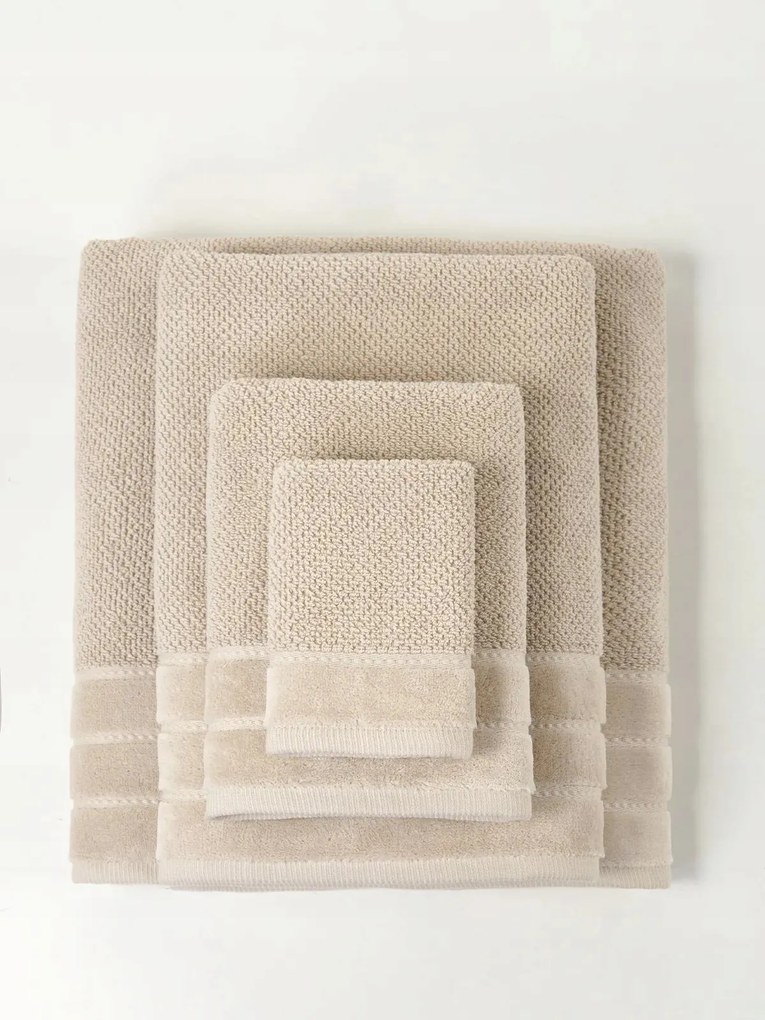 Loren rizsmintás pamut törölköző 100x150 bézs