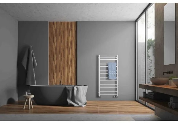 P.M.H. SN4W - SORANO fürdőszobai törölközőszárító radiátor, 470 W, 121 cm, fehér