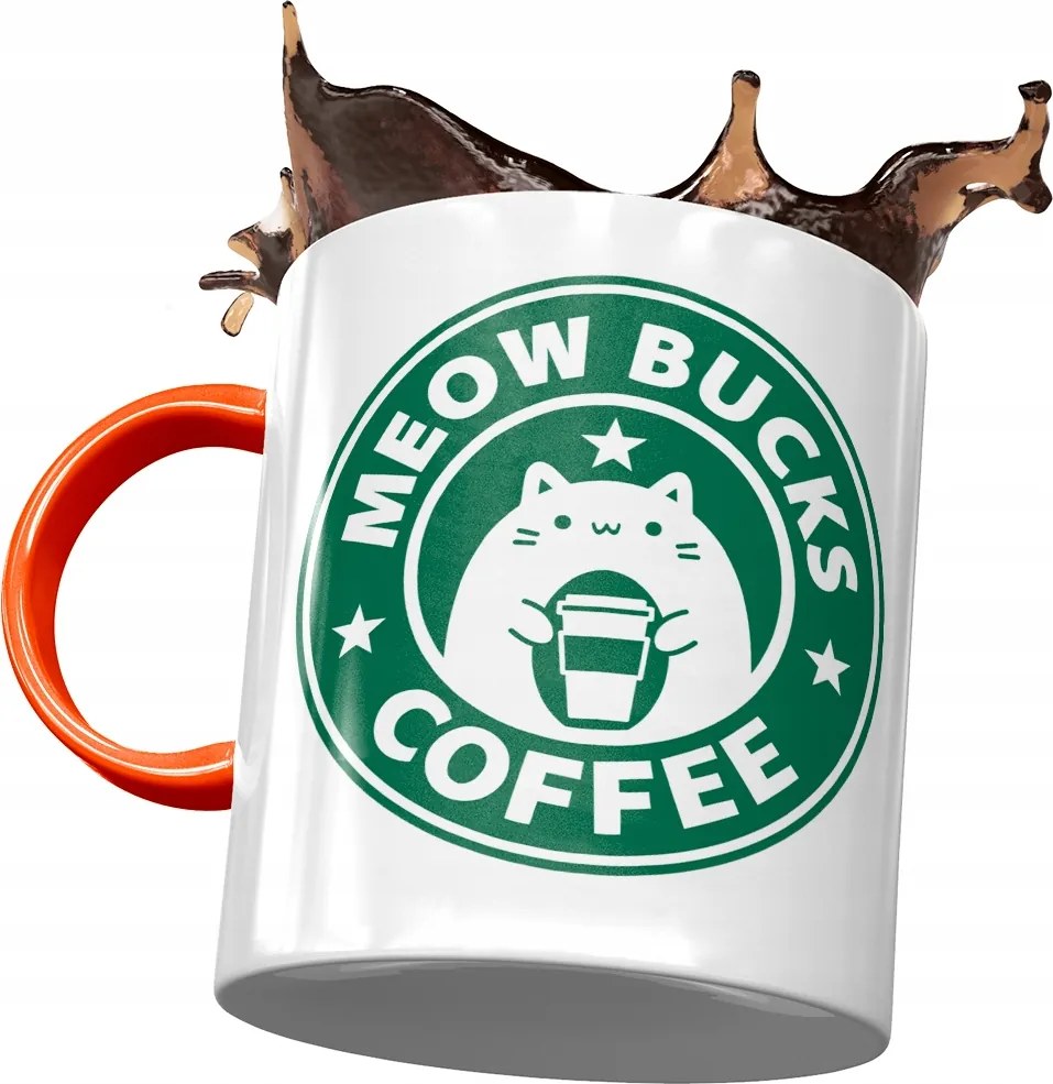 Narancssárga bögre cicával Aranyos ajándék fényképes nyomtatással