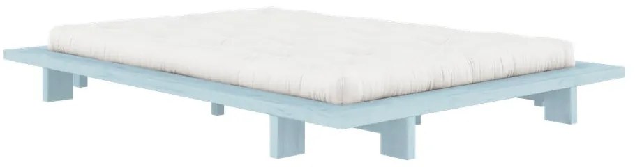Világoskék borovi fenyő franciaágy ágyráccsal 160x200 cm Japan – Karup Design