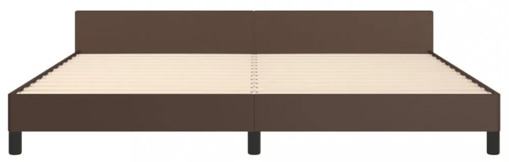 barna ágykeret fejtámlával matrac nélkül 200x200 cm